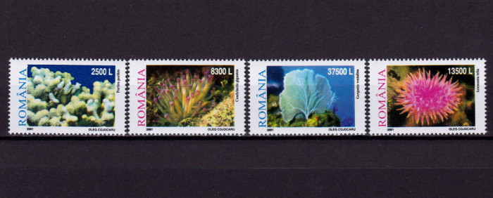 RO 2001 LP 1570 &quot;Corali si anemone &quot; - serie , MNH