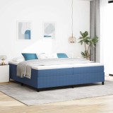 VidaXL Pat cu arcuri Albastru,Alb 203 x 200 x 60 cm