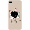 Husa silicon pentru Apple Iphone 7 Plus, Th Black Cat In Hands
