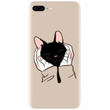 Husa silicon pentru Apple Iphone 8 Plus, Th Black Cat In Hands