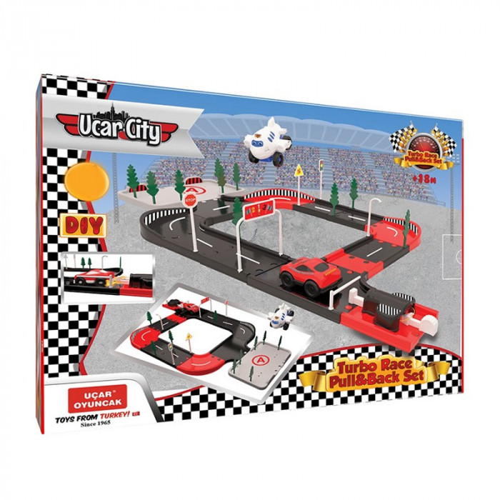 Set circuit masini Ucar City, Turbo Race, 37-45 piese, UIC000204