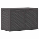 Cutie de depozitare pentru gradina, negru, 180L, PP ratan