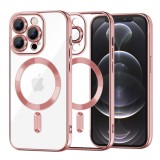 Husa premium iPhone 12 Pro Techsuit Luxury Crystal MagSafe, roz