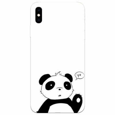 Husa silicon pentru Apple Iphone XS Max, Panda Cellphone foto