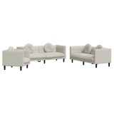 Cumpara ieftin Set de canapele cu perne, 3 piese, crem, catifea