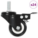 VidaXL Roți pivotante cu fr&acirc;ne, 24 buc., 50 mm