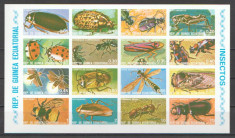 Guinea Ecuatoriala 1974 - insecte, bloc ndt neuzat foto