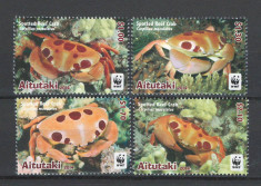 Aitutaki 2014 MNH, nestampilat - Spotted Reef Crab, WWf, fauna, animale marine foto