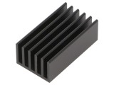 Radiator Negru Extrudat cu Aripioare 37.5mm x 21mm x 14mm