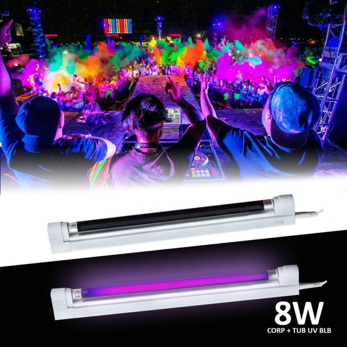 Lampa UV blacklight cu suport, neon T5, putere 8W
