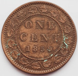 2566 Canada 1 cent 1859 Victoria km 1, America de Nord