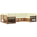 vidaXL Set de canapele de exterior cu pernă 6 pcs Natural și Crem 3383773