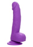 Dildo CalExotics Neon Studs Silicon Violet Neon 15cm Cu Noduli si Ventuza