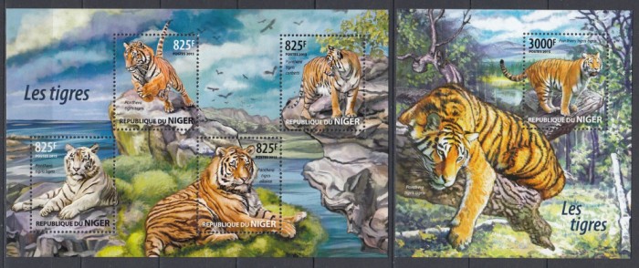 Niger - Feline - TIGRI - BL + KB - MNH