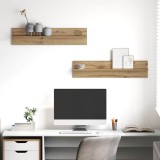 VidaXL Șemele de perete 2 pcs stejar artizanal 80 x 11.5 x 18 cm 875189