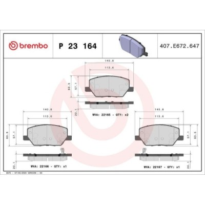 Placute frana Fiat 500x (334 ); Jeep Comp, Renegade Suv (Bu, Renegade Van (Bu, punte fata, cu indicator uzura acustic, BREMBO foto