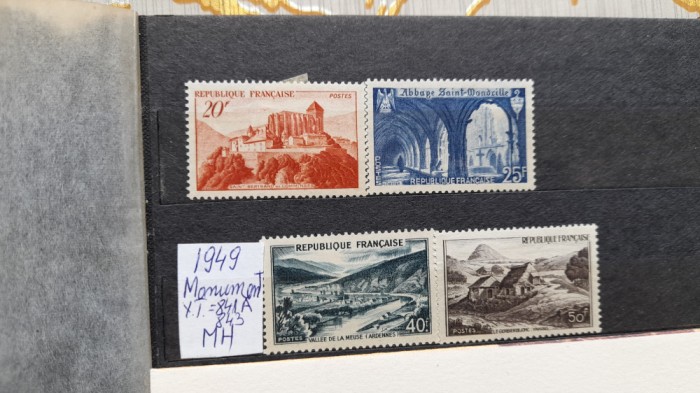 1949-Franta- YT=841A-843 c.set MH