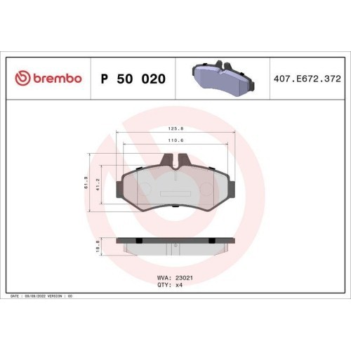 Placute frana Mercedes G-Class (W461) 09.89-, G-Class (W463) 09.89-12.18, G-Class Cabrio (W463) 09.89-02.18, Sprinter 3-T Box (B903) 01.95-05.12, Spr