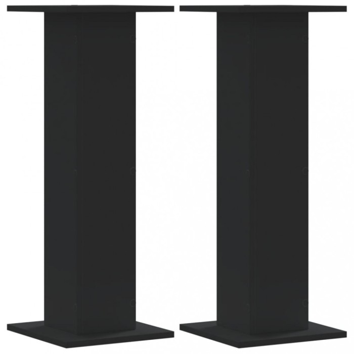 vidaXL Suporturi de plante, 2 buc., negru, 30x30x80 cm, lemn prelucrat