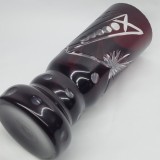 Vaza romaneasca cristal rosu rubin, veche, vintage