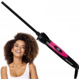 Ondulator pentru bucle afro, &icirc;nveliș ceramic, 10 mm, 25 W, negru-roșu