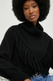 Cumpara ieftin Answear Lab pulover femei, culoarea negru, călduros, cu guler