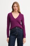 United Colors of Benetton pulover de l&acirc;nă culoarea violet, light, 1002D401Y