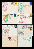 1981-85 Romania - Set 8 plicuri Ziua Mondiala a Sanatatii, stampile Iasi Suceava