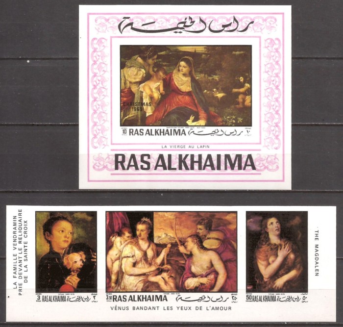 RAS AL KHAIMA 1970 PICTURA TITIAN ( serie + colita ndt.) MNH