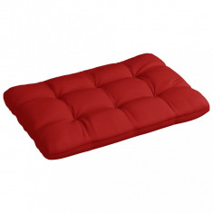 Perna canapea din paleti, rosu, 120 x 80 x 12 cm, textil foto