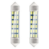 Set 2 becuri auto C5W/ Sofit, Standard 3014, 18 SMD, 41 mm, 12V, culoare alb