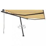 VidaXL Copertină autonomă retractabilă automat galben&amp;alb 400x300 cm