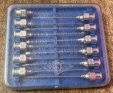 S - medicale - vintage - o duzina/12 - ace inox pentru seringa in cutie originala - piesa de colectie