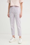 La Petite Fran&ccedil;aise pantaloni PHAREL femei, culoarea violet, drept, high waist, PHAREL