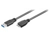 Cablu USB 3.0 A la Micro B 1.8m Negru 5Gbps, Goobay