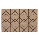 Covoras Iuta Bej 90x60 cm, Model Liniar Negru, Covoare Casa, Durabil &amp; Eco-Friendly