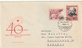 Cehoslovacia 1962 - Plic circulat , timbre cosmos, Lenin