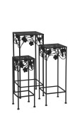 Cumpara ieftin Set 3 suporturi ghivece flori fier negru 18 x 18 x 50 cm, 23 x 23 x 60 cm, 28 x 28 x 70 cm