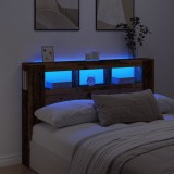 vidaXL Tăblie pat cu LED lemn vechi 160x18,5x103,5 cm lemn prelucrat 857688