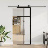 vidaXL Ușă glisantă cu set de feronerie neagră 76x205 cm Sticlă ESG 3375942