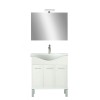Set mobilier baie complet Leziter Nerva Prime 75, Alb, cu chiuveta si oglinda, 75 cm, rezistent la apa