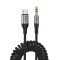 Hoco UPA33B , Cablu audio AUX Jack 3.5 mm la USB-C, 1.5 m, negru