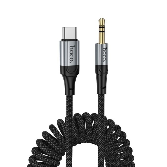 Hoco UPA33B , Cablu audio AUX Jack 3.5 mm la USB-C, 1.5 m, negru