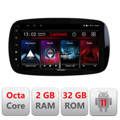 Navigatie dedicata Smart For Two 2015- D-Smart15 Lenovo Octa Core cu Android Radio Bluetooth Internet GPS WIFI DSP 2+32 GB 4G K CarStore Technology foto