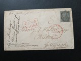 INDIA-1857-colonii-QV-plic circulat Scotia-stampilate-RARRE