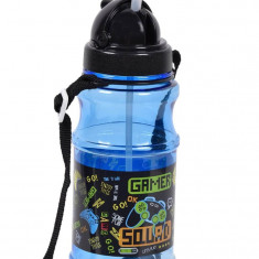 Sticla Apa pentru Copii Pop Up din Plastic Albastru Negru Gaming 500ml