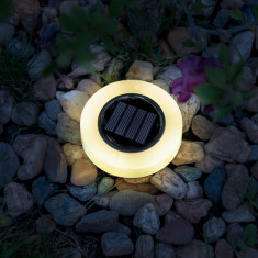 Lampa solara LED - rotunda - LED alb cald - 105 x 128 foto