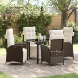 Set de mic dejun cu 5 piese din rattan poli, maro.
