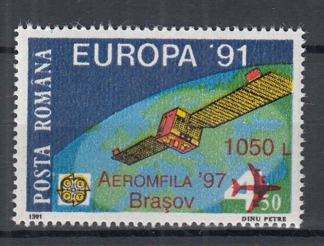 ROMANIA 1997 LP 1441 EXPOZITIA FILATELICA AEROMFILA 97 SUPRATIPAR MNH