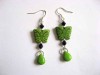 Cercei howlite verde, cercei femei howlite si cristale negre 29279